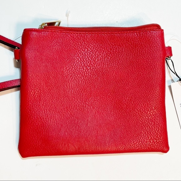 Emperia Clutch/Wristlet Red Color Vegan 3 Pockets with Zip - Picture 5 of 10